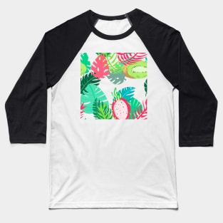 Tropical Leaves and Fruits Baseball T-Shirt
